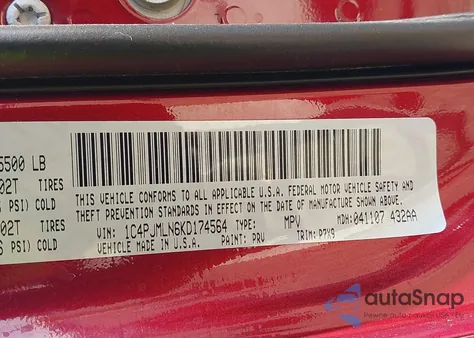 2019 Jeep Cherokee Latitude Plus from USA, damaged, VIN 1C4PJMLN6KD174564